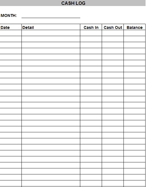 10 Free Sample Cash Log Templates Printable Samples