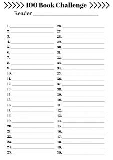 100 Book Challenge Printable 100 Book Challenge Book Challenge