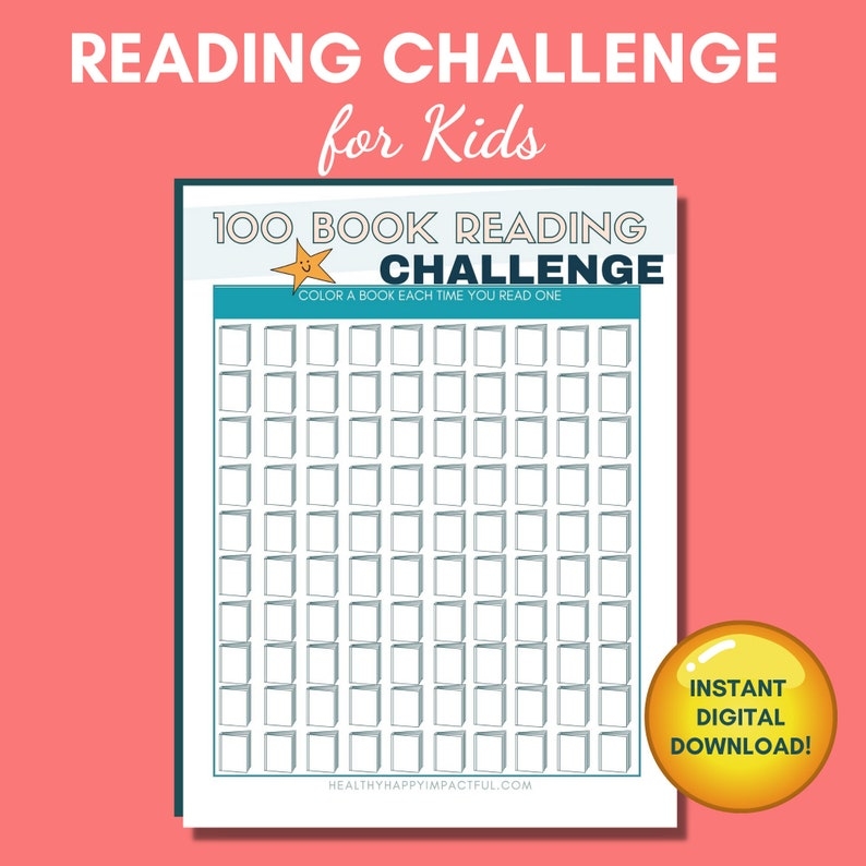 100 Book Challenge Printable Summer Reading Log Reading Journal 