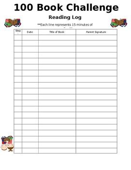 100 Book Challenge Reading Log By Samantha Pearson TPT