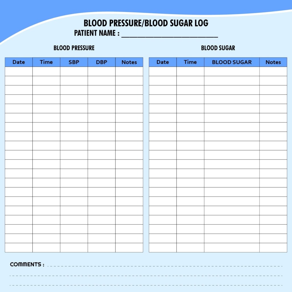 12 Best Sugar Blood Pressure Log Printable Artofit