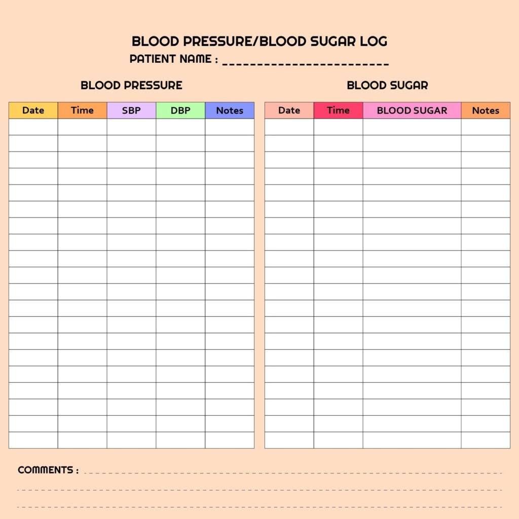 12 Best Sugar Blood Pressure Log Printable Pdf For Free At Artofit