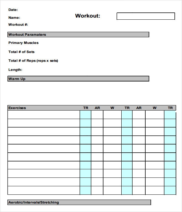 12 Week Shred Printable Workout Logs pdf Format