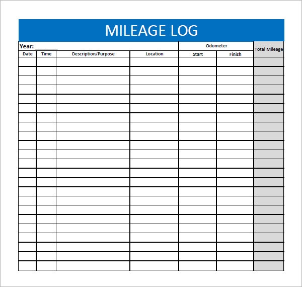 13 Sample Mileage Log Templates To Download Sample Templates