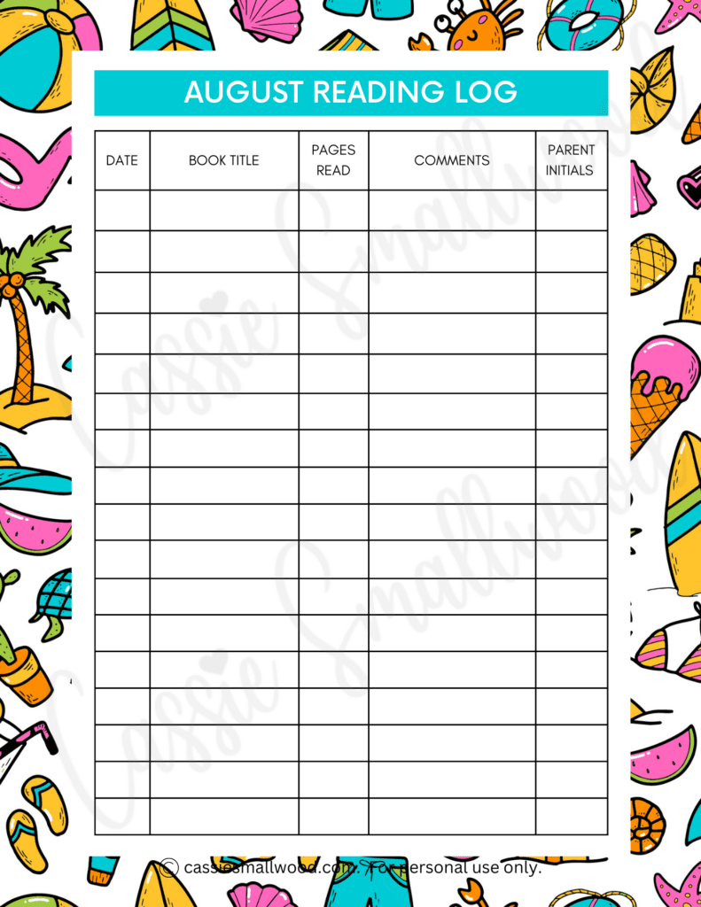 17 Cute Reading Logs FREE PRINTABLE Cassie Smallwood