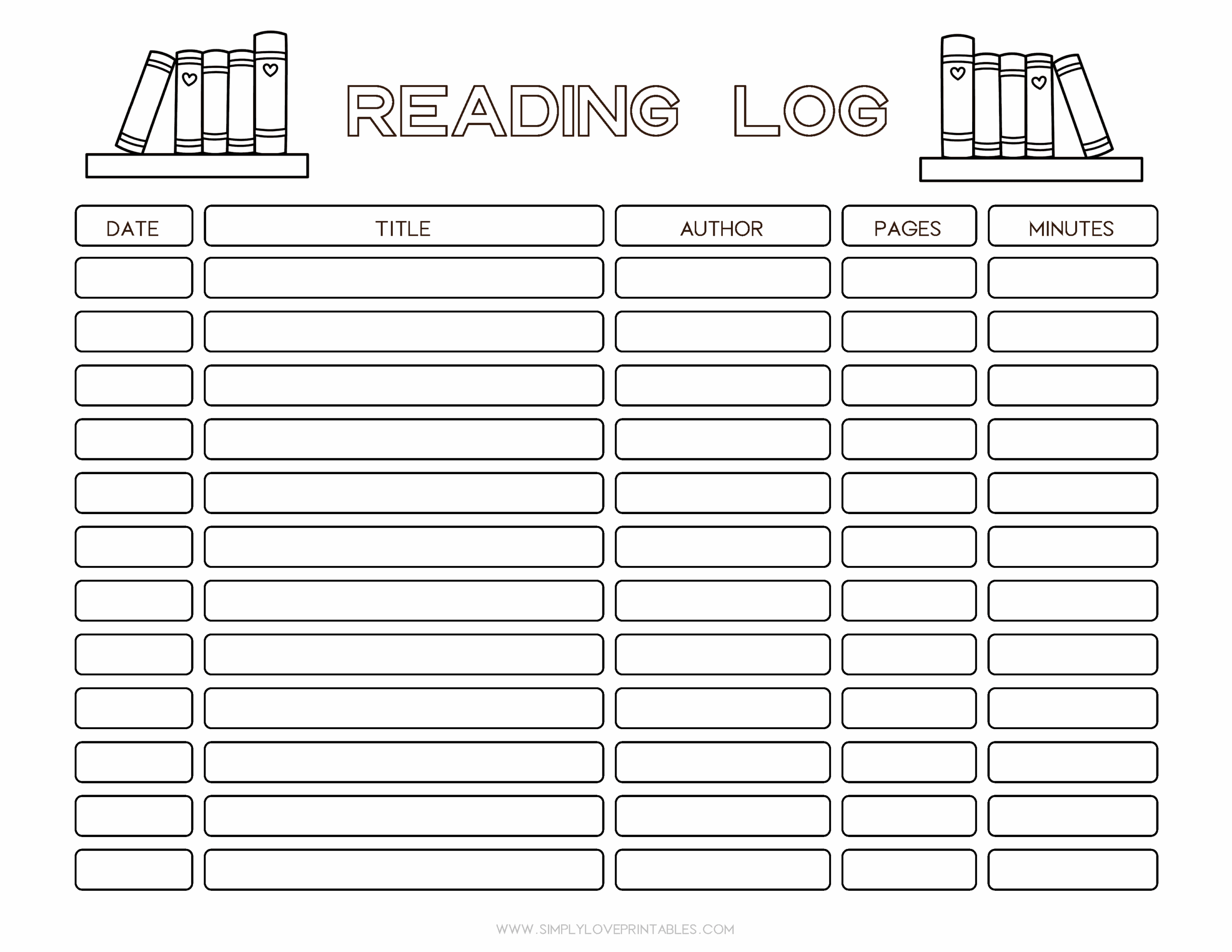 20 Free Printable Reading Logs For Kids Simply Love Printables