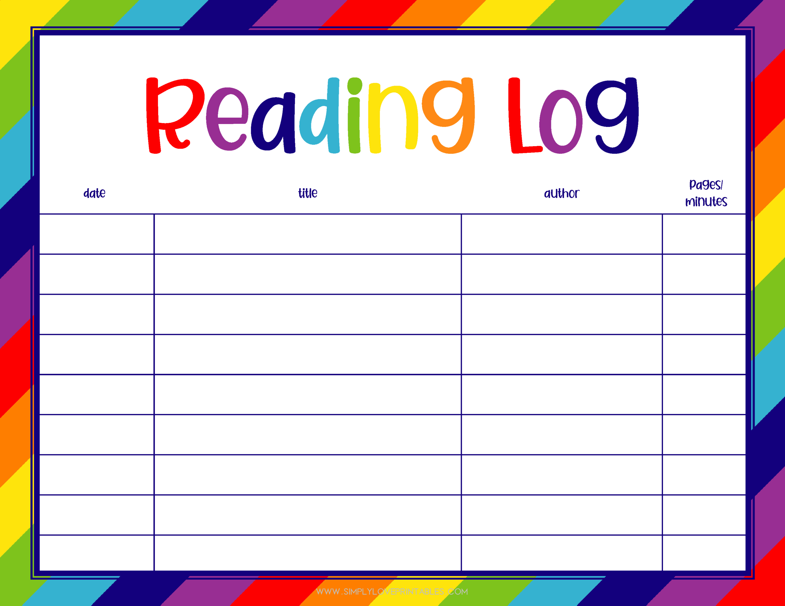 20 Free Printable Reading Logs For Kids Simply Love Printables