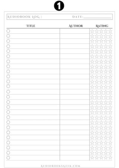 3 FREE Printable Audiobook Trackers Www audiobooksgeek