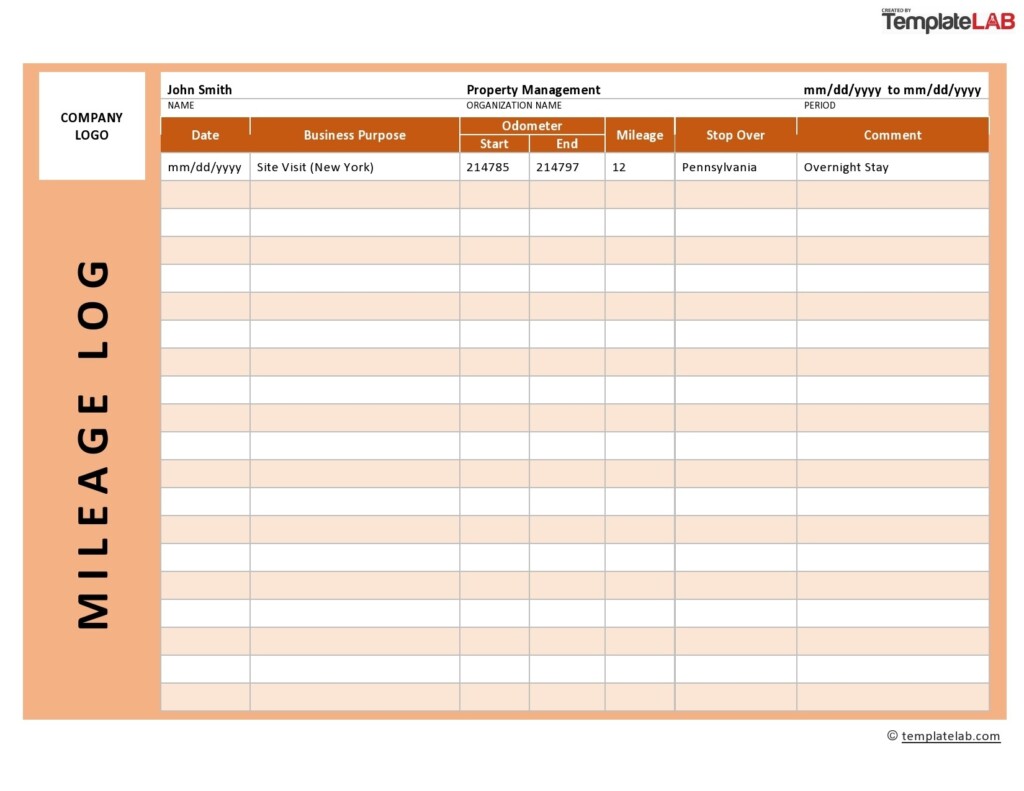 31 Printable Mileage Log Templates Free TemplateLab