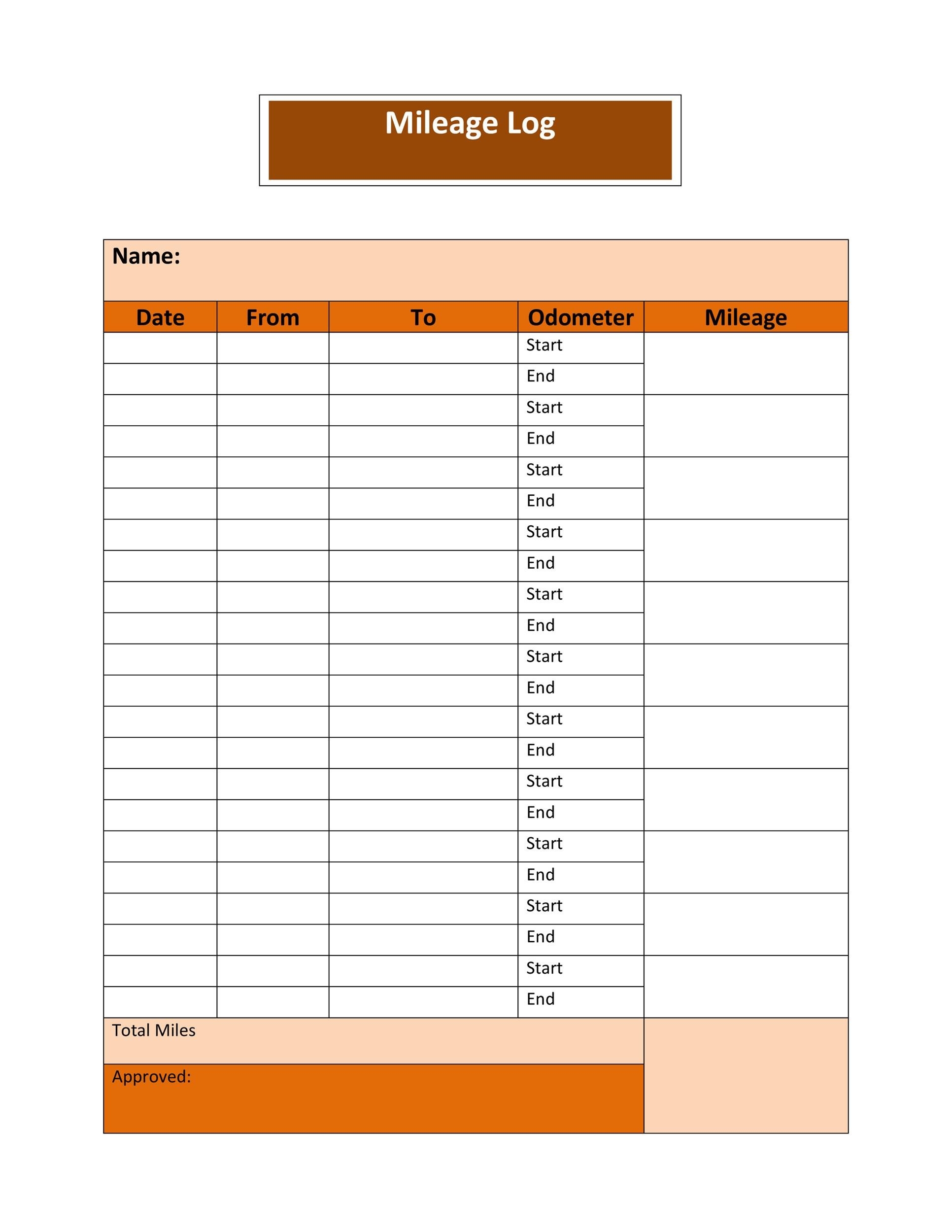 31 Printable Mileage Log Templates Free TemplateLab
