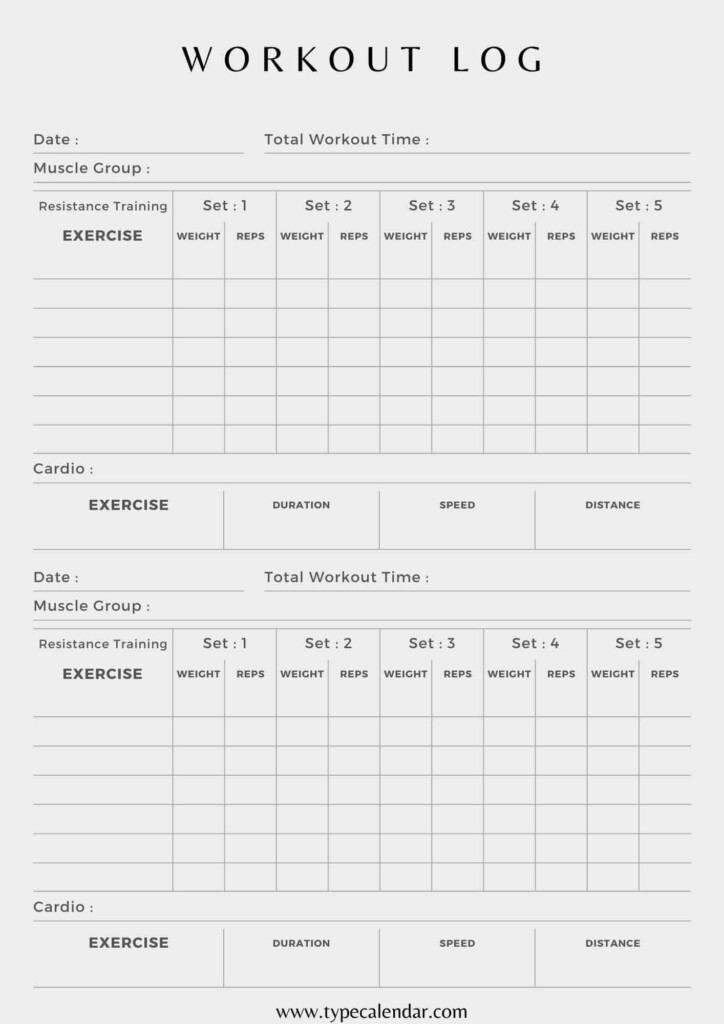45 Free Printable Workout Log Templates PDF Word Excel 