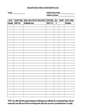 45 Hour Driving Log Filled Out Example Fill Online Printable 