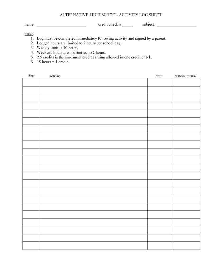 50 Printable Log Sheet Templates Direct Download TemplateLab