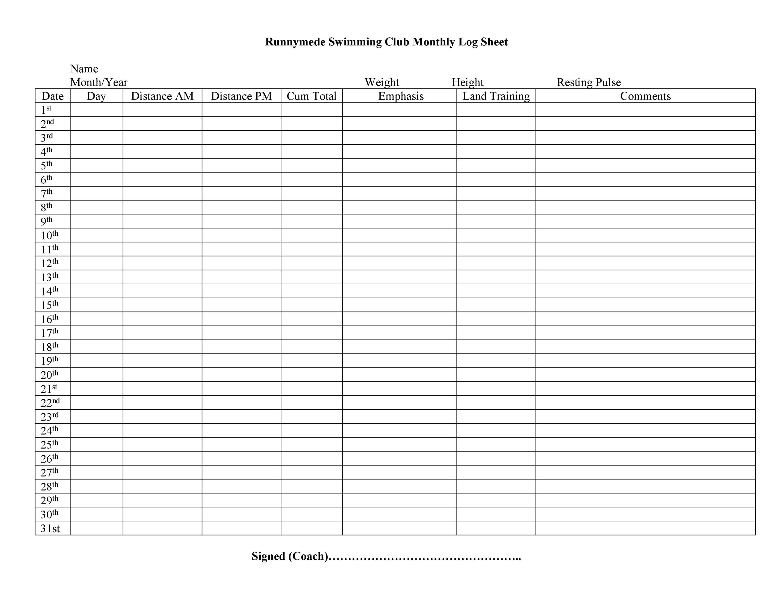 50 Printable Log Sheet Templates Direct Download TemplateLab