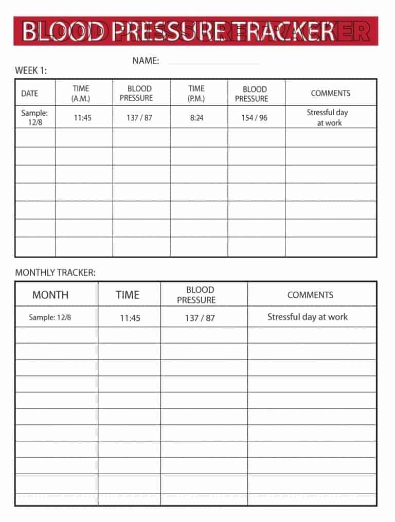 56 Daily Blood Pressure Log Templates Excel Word PDF 