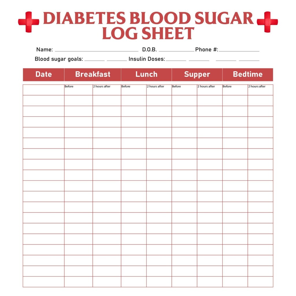 6 Best Blood Sugar Log Printable Artofit