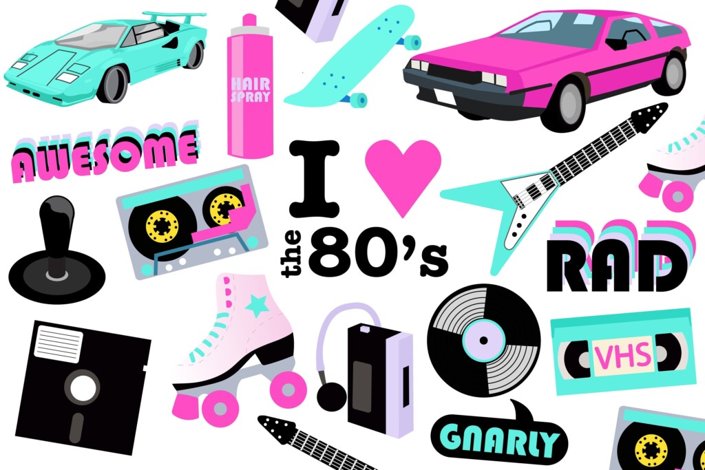 80 39 S CLIPART Printable 80s Party Decor Retro Digital Etsy