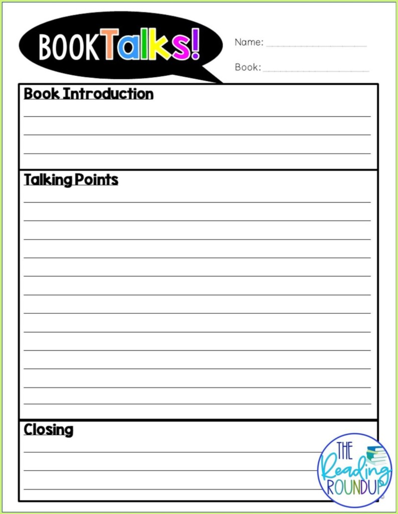 A Free Book Talk Template For More Engaged Readers The Reading Roundup