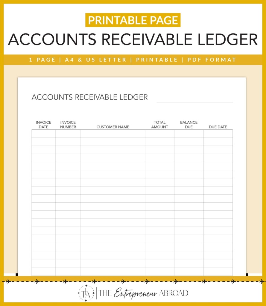 Accounts Receivable Ledger Bookkeeping Business Finances 