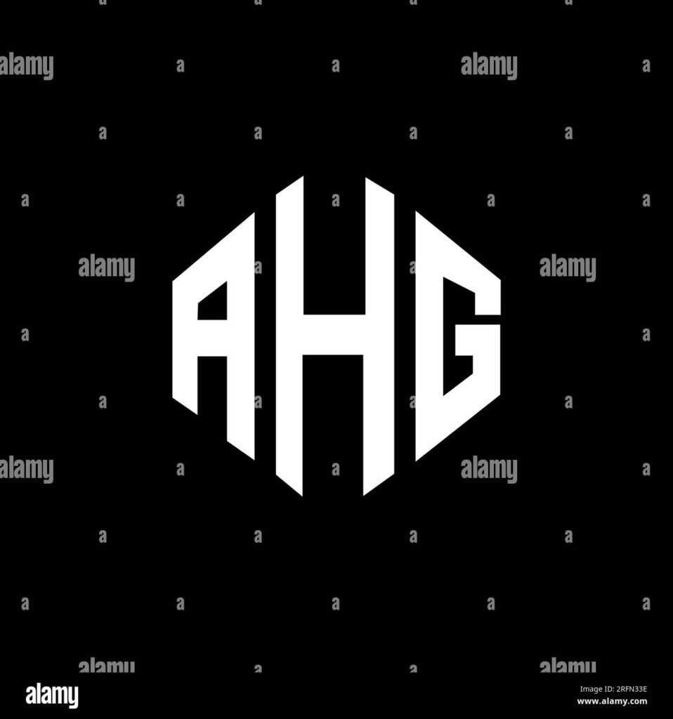 AHG Letter Logo Design With Polygon Shape AHG Polygon And Cube Shape 