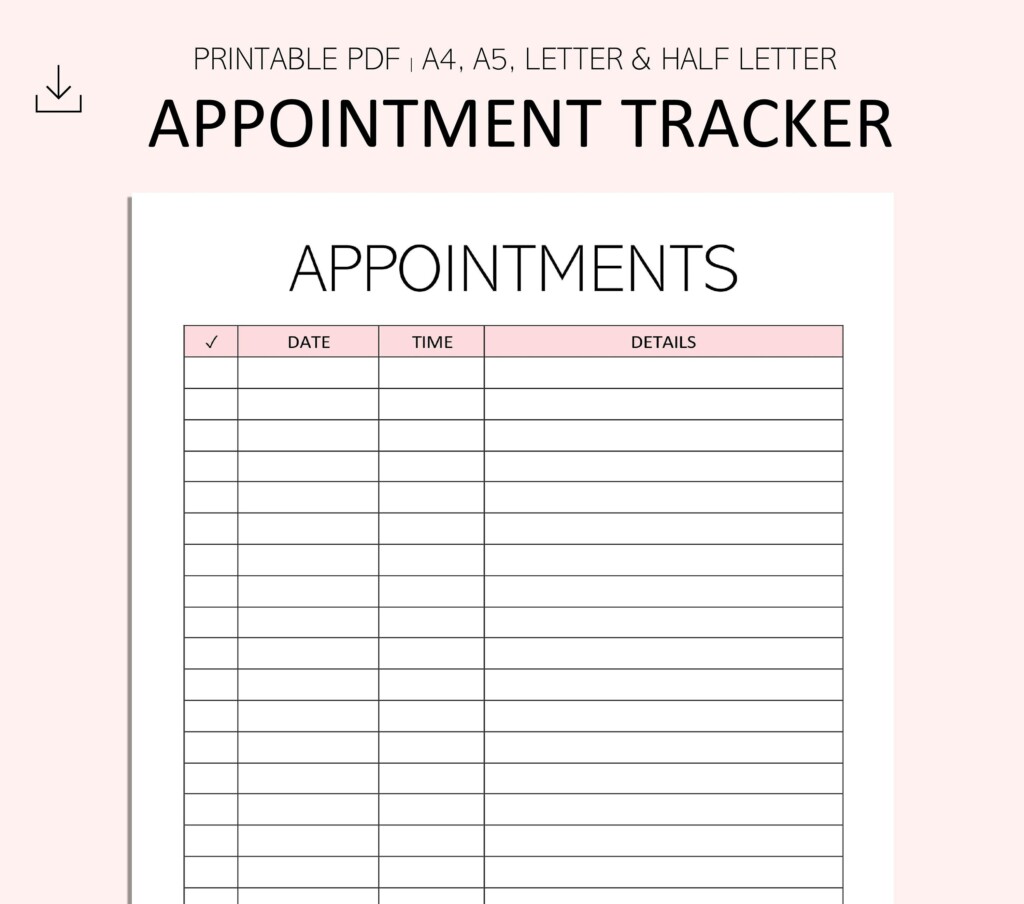Appointment Tracker Printable Meeting Tracker Appoint Vrogue co