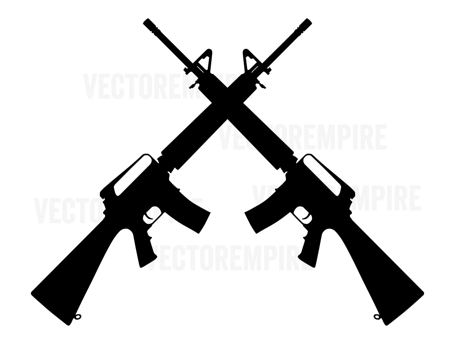 AR 15 Crossed SVG M 16 SVG M 4 Svg Gun Vector Gun Cricut File
