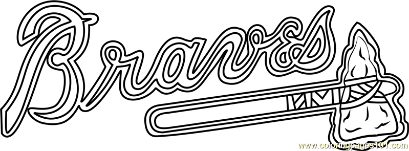 Atlanta Braves Logo Coloring Page For Kids Free MLB Printable 