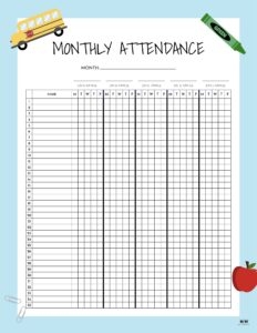 Attendance Sheets 52 FREE Printables PrintaBulk