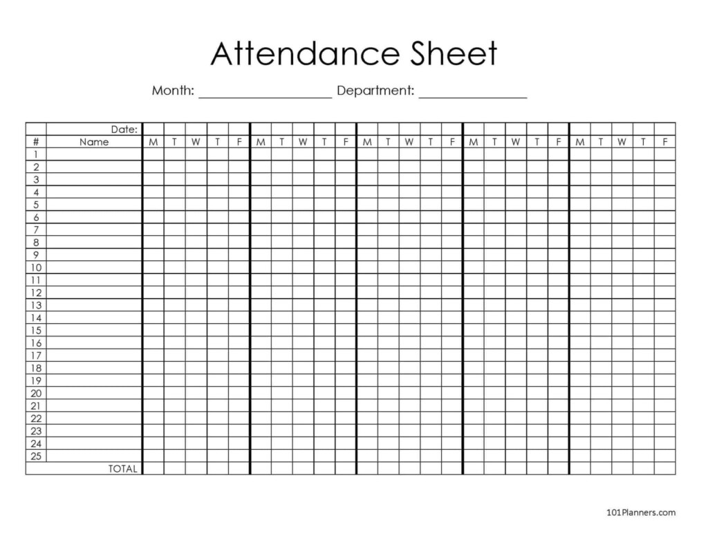 Attendance Sign Sheet
