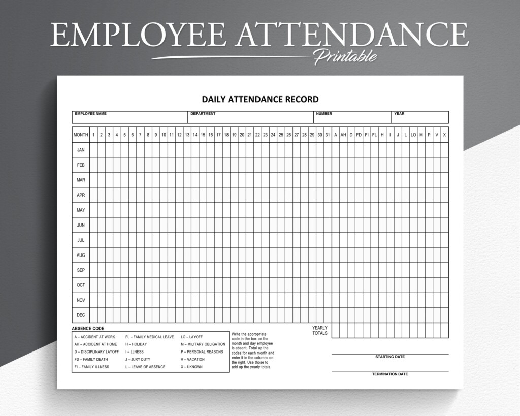 Attendance Tracker Printable Attendance Sheet Home School Tracker