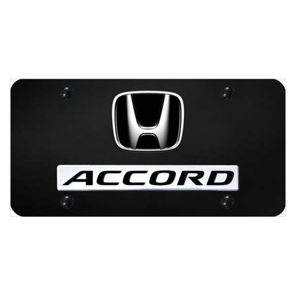 Autogold License Plate With 3D Accord Logo And Honda Emblem