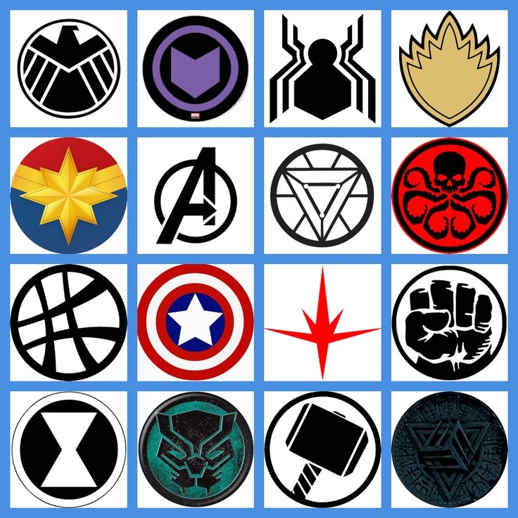 Avengers Character Logos
