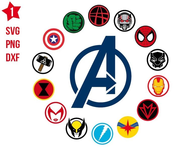 Avengers Superhero Logos