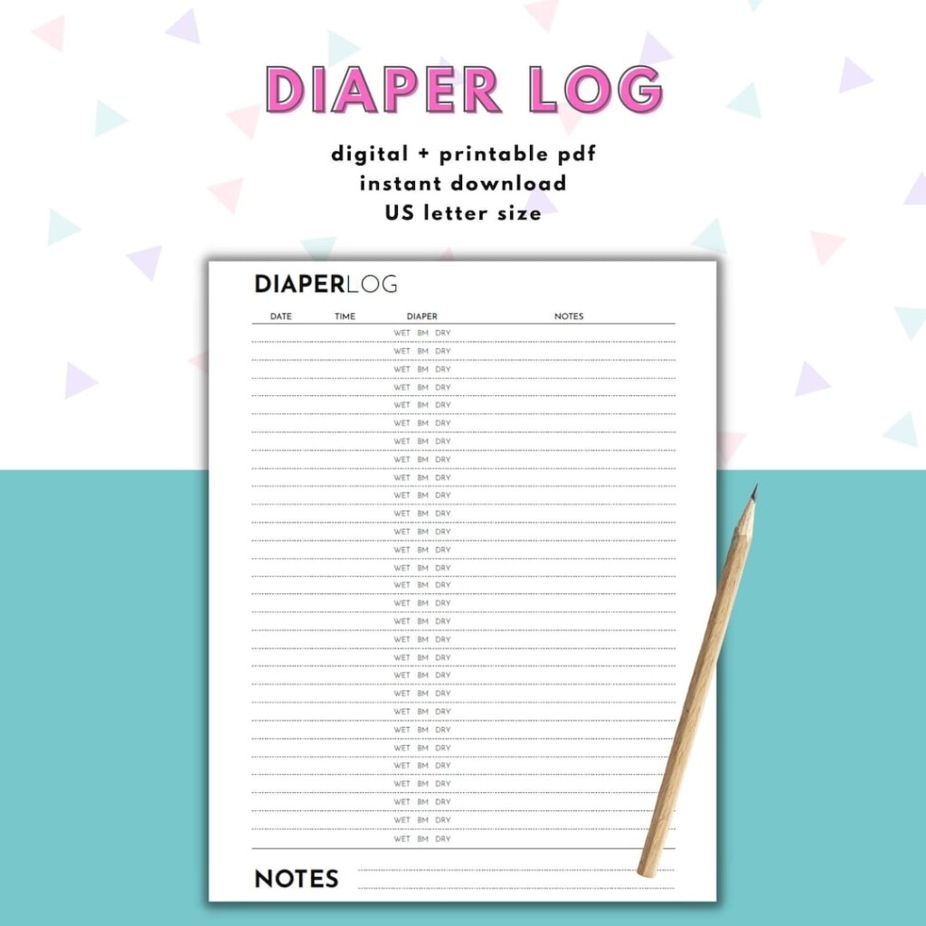 Baby Diaper Changing Log Printable Infant Diaper Tracker For Parents 