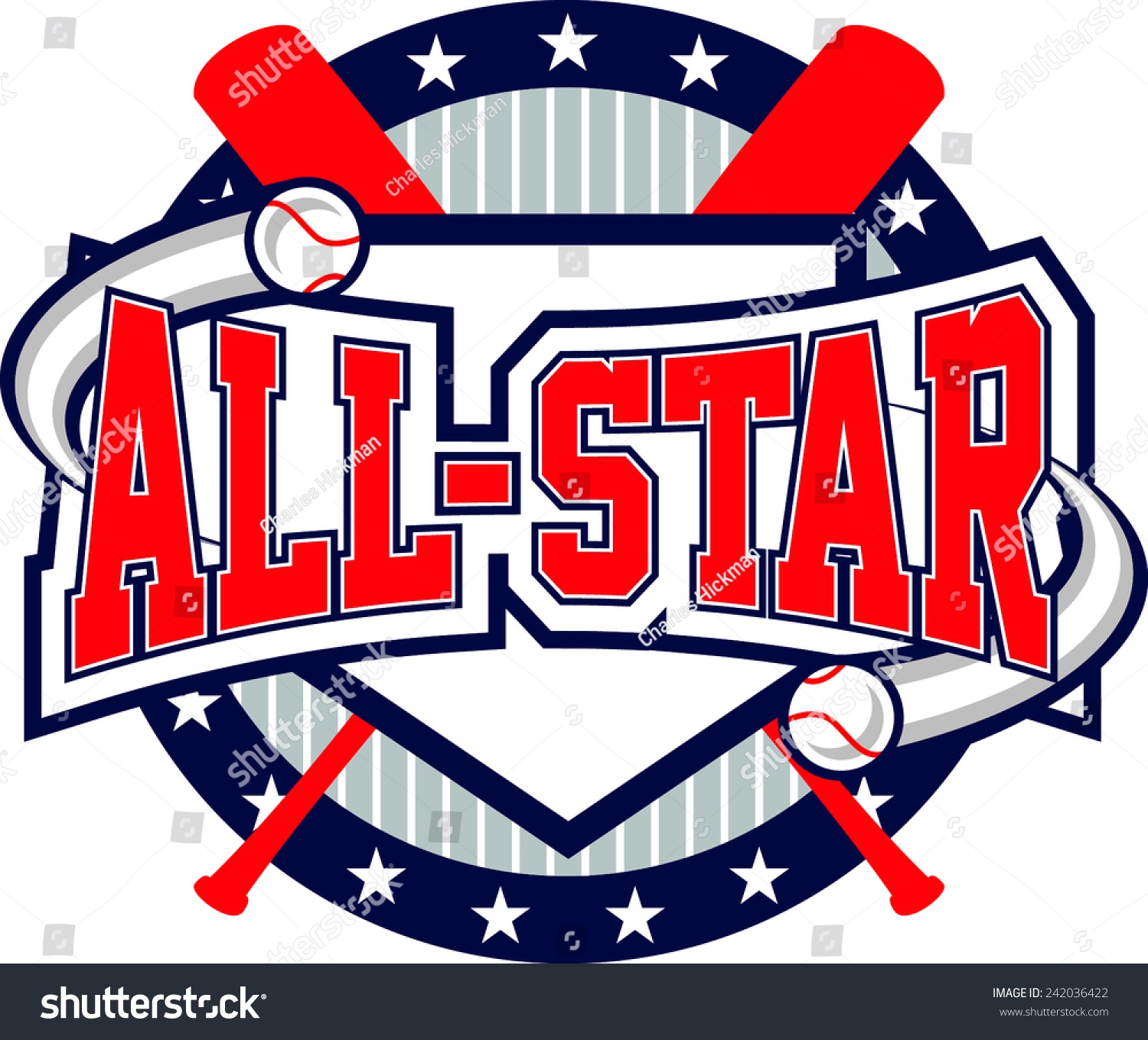 Baseball Allstar Logo Stock Vector 242036422 Shutterstock