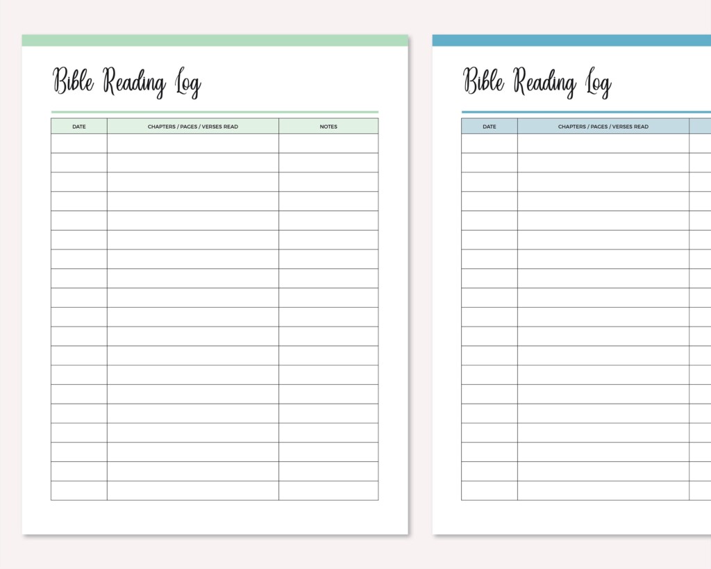 Bible Reading Log Printable Bible Reading Tracker Bible Etsy