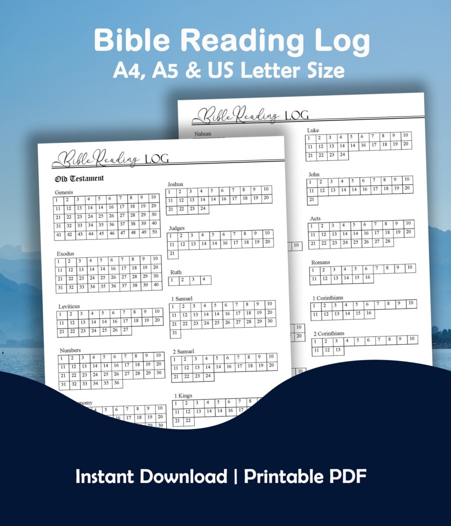 Bible Reading Log Printable Scripture Reading Log Bible Etsy