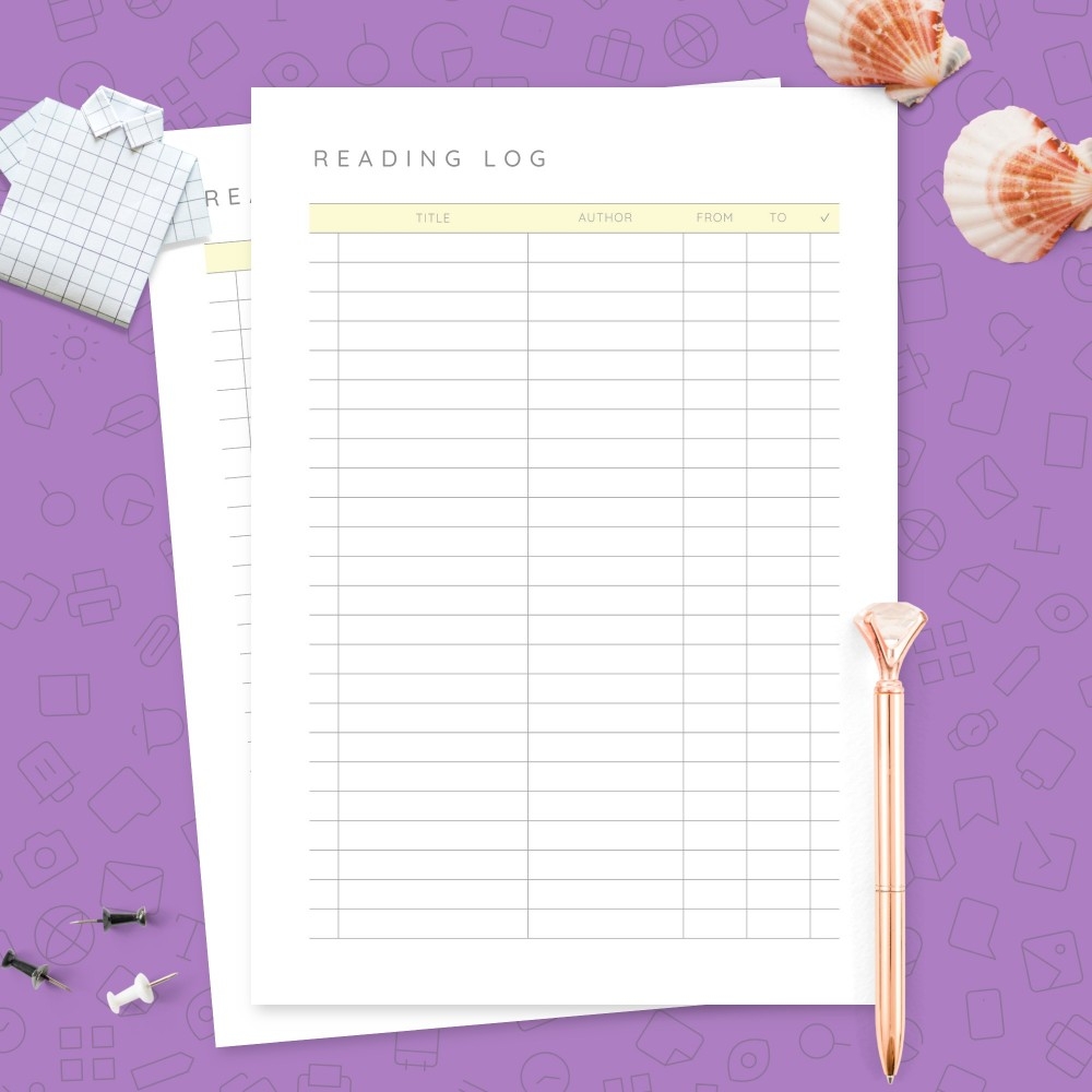 Blank Reading Log Template Template Printable PDF