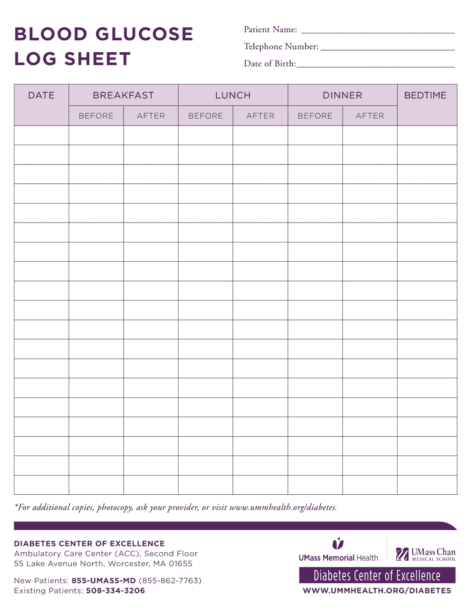 Blood Glucose Log Sheet Download Printable PDF Templateroller