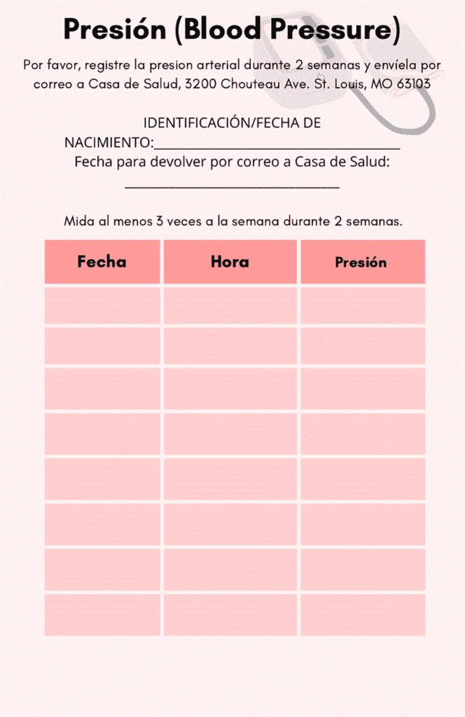 Blood Pressure Log Download Printable PDF Spanish Templateroller