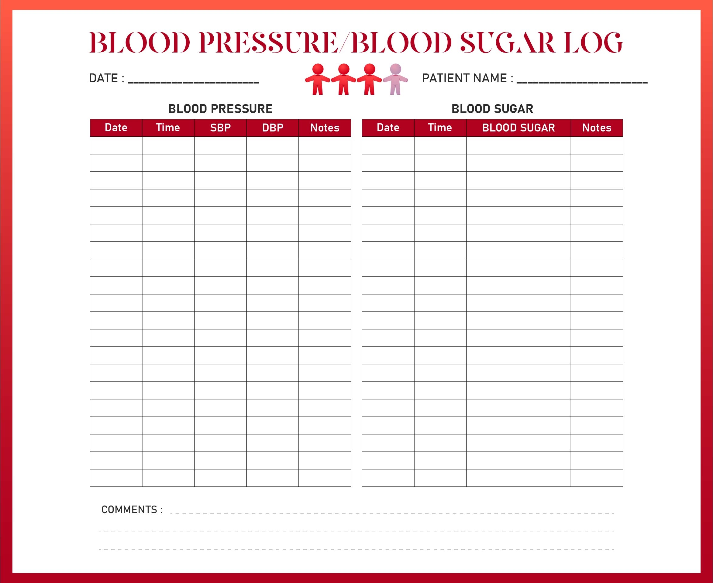 Blood Sugar Log 6 Free PDF Printables Printablee
