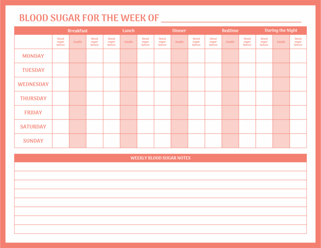 Blood Sugar Log 6 Free PDF Printables Printablee