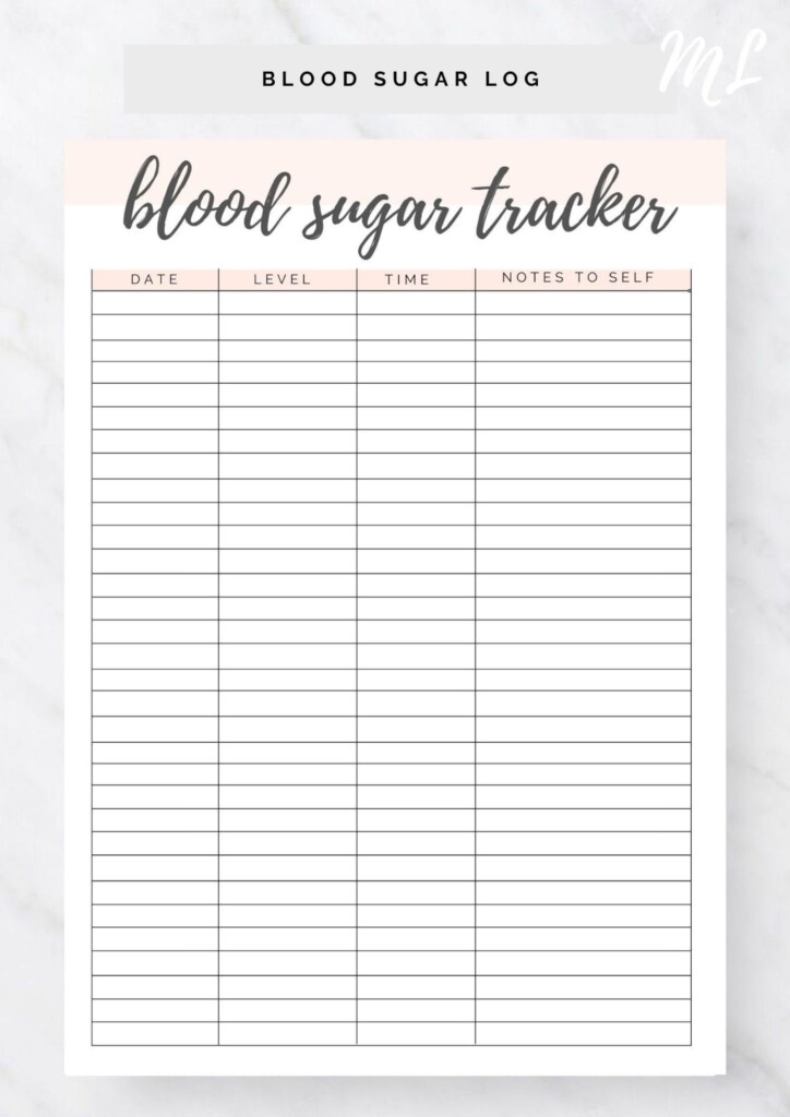 Blood Sugar Log Printable Blood Sugar Reading Tracker Blood Glucose 