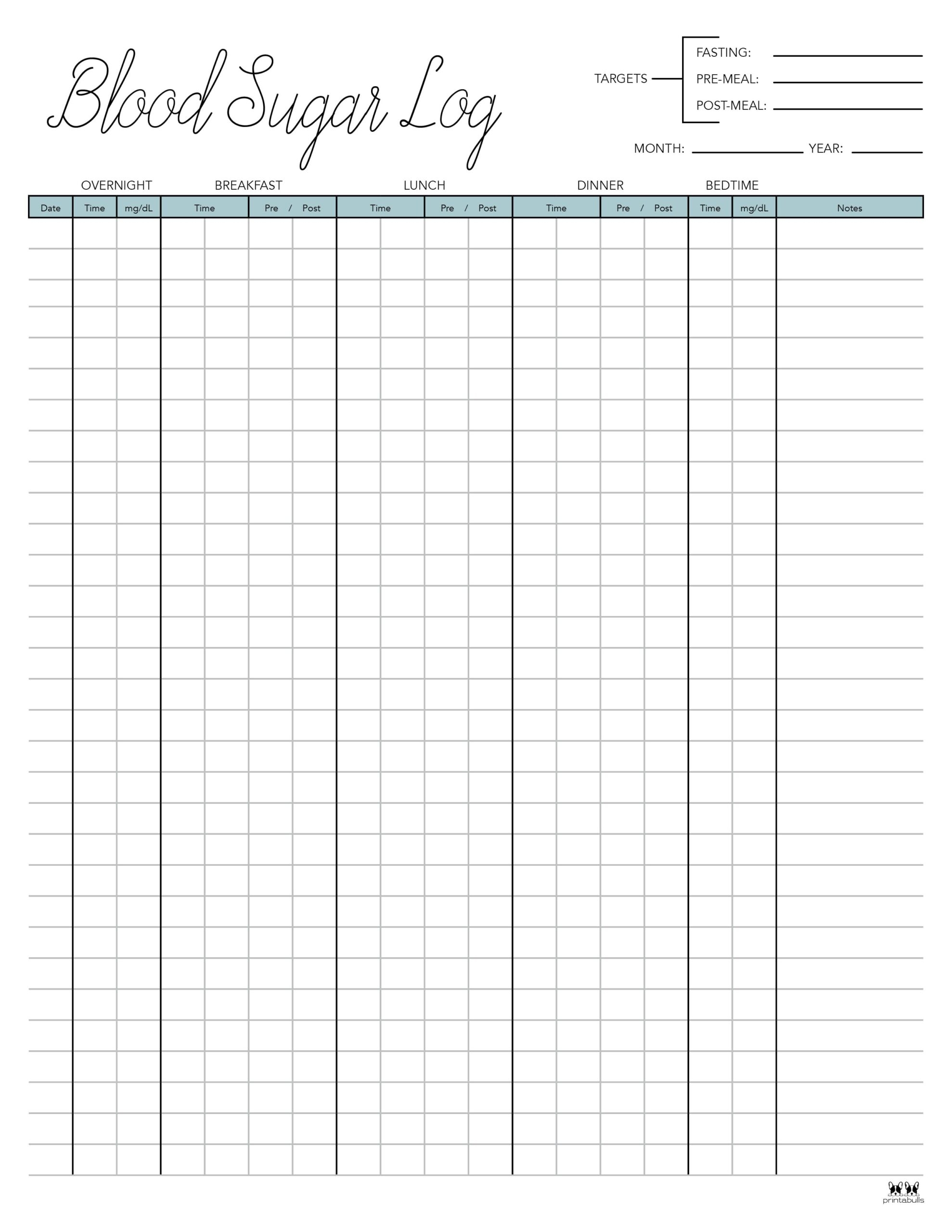 Blood Sugar Log Printable Free Printable Free Templates