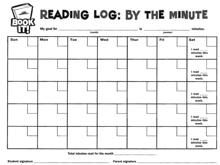Book It Reading Log By The Minute Daily Reading Log Monthly Reading 