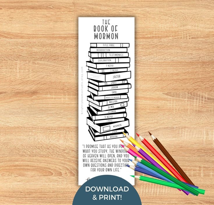 Book Of Mormon Bookmark Reading Chart Come Follow Me 2024 Printable LDS 