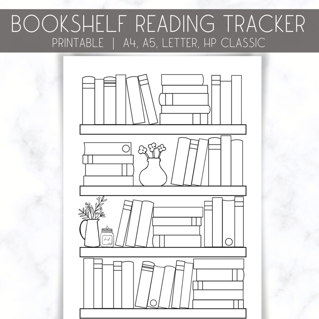 Bookshelf Reading Tracker Printable Reading Log A4 A5 Letter Etsy 