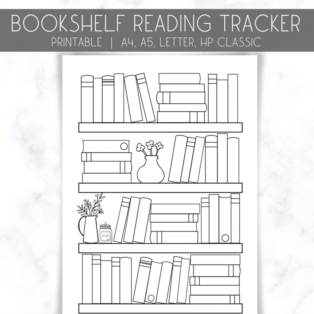 Bookshelf Reading Tracker Printable Reading Log A4 A5 Letter HP 