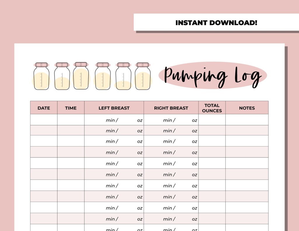 Breast Pumping Tracker With Breastmilk Inventory Log For Etsy