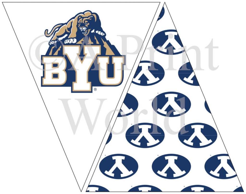 Brigham Young University Printable Flags With BYU Logo Easy